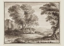 Landscape with a Classical Temple, after Claude, c1800s. Creator: Luigi Gasparini