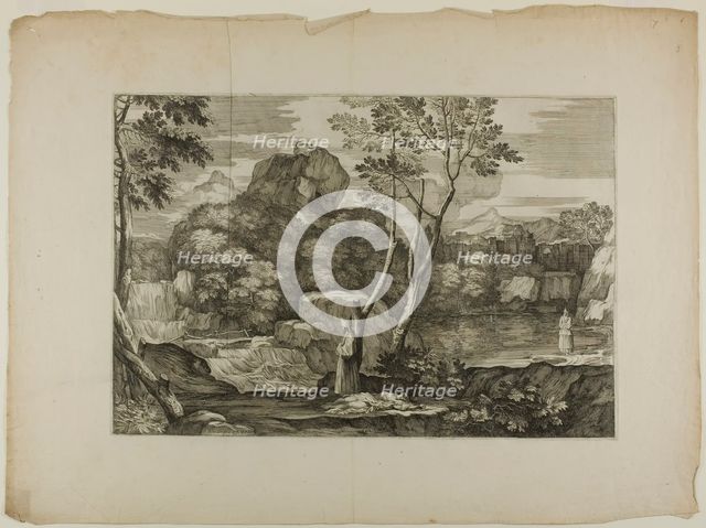Landscape with a Dead Man and Two Priests, 1668–71. Creator: Sébastien Bourdon.