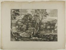 Landscape with a Dead Man and Two Priests, 1668–71. Creator: Sébastien Bourdon