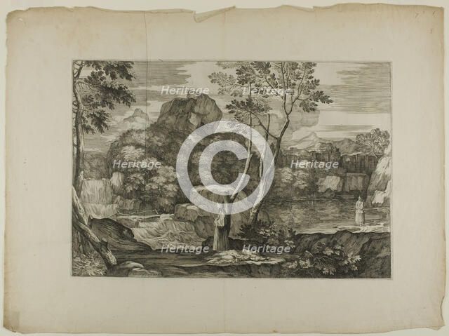 Landscape with a Dead Man and Two Priests, 1668–71. Creator: Sébastien Bourdon.