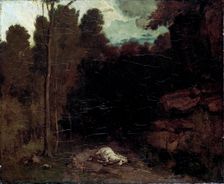 Landscape with a Dead Horse 1850s. Artist: Gustave Courbet