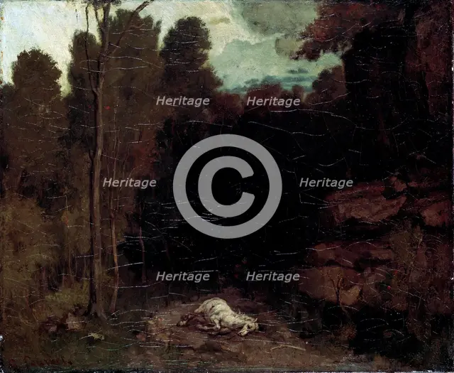 'Landscape with a Dead Horse', 1850s.  Artist: Gustave Courbet