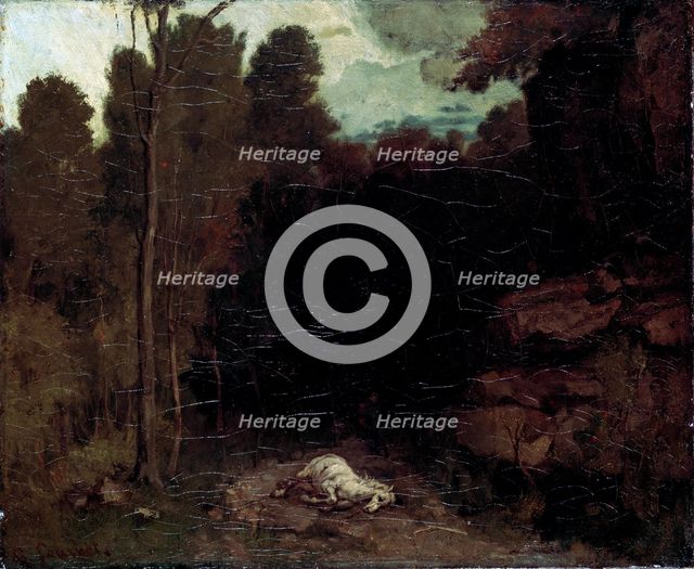 'Landscape with a Dead Horse', 1850s.  Artist: Gustave Courbet
