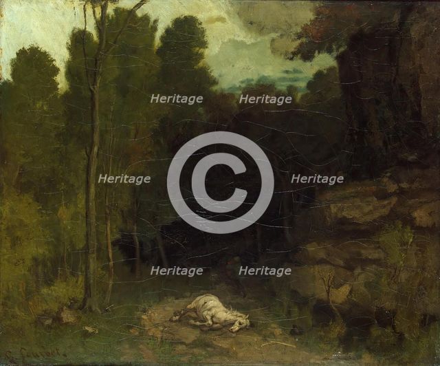 Landscape with a Dead Horse, 1858. Creator: Gustave Courbet.