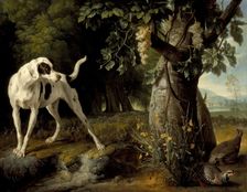 Landscape with a Dog and Partridges, 1719. Creator: Alexandre François Desportes