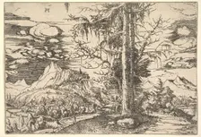 Landscape with a Double Spruce, ca. 1521-22. Creator: Albrecht Altdorfer