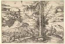 Landscape with a Double Spruce, ca. 1521-22. Creator: Albrecht Altdorfer