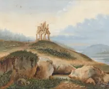 Landscape with a Fantastic Castle, 1865. Creator: George Sand