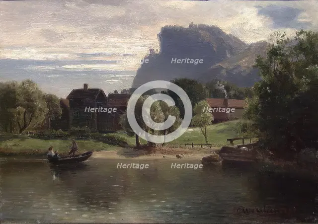 Landscape with a Farm, 1867. Creator: Christian Delphin Wexelsen.