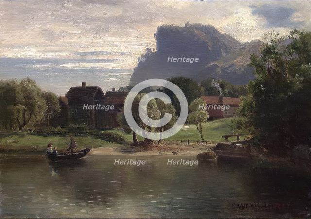 Landscape with a Farm, 1867. Creator: Christian Delphin Wexelsen.
