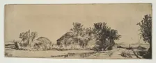 Landscape with a Farmhouse Along a Road Beside a Canal, ca. 1652. Creator: Rembrandt Harmensz van Rijn