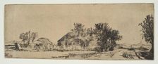 Landscape with a Farmhouse Along a Road Beside a Canal, ca. 1652. Creator: Rembrandt Harmensz van Rijn