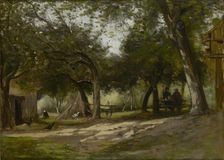 Landscape with a Farmyard, 1830-1880. Artist: Adolphe-Felix Cals