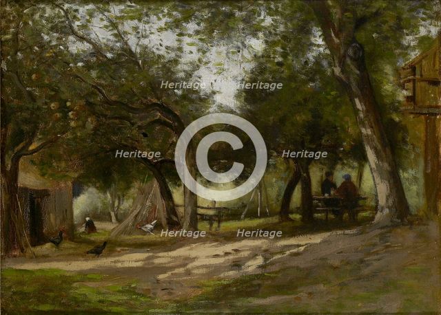 Landscape with a Farmyard, 1830-1880. Artist: Adolphe-Felix Cals.