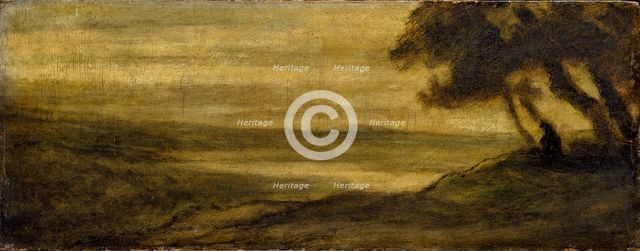 Landscape with a Figure, c1860. Artist: Honore Daumier.