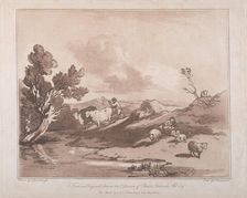 Landscape with a Figure Herding Cattle, and a Shepherd Resting, May 21, 1789., May 21, 1789. Creator: Thomas Rowlandson