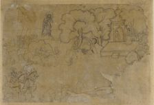 Landscape with a figure of the Virgin Mary, 17th century. Creator: Unknown