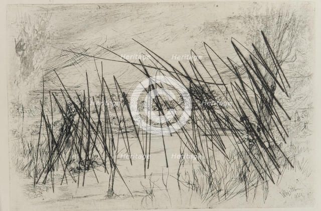 Landscape with a Fisherman, 1861. Creator: James Abbott McNeill Whistler.