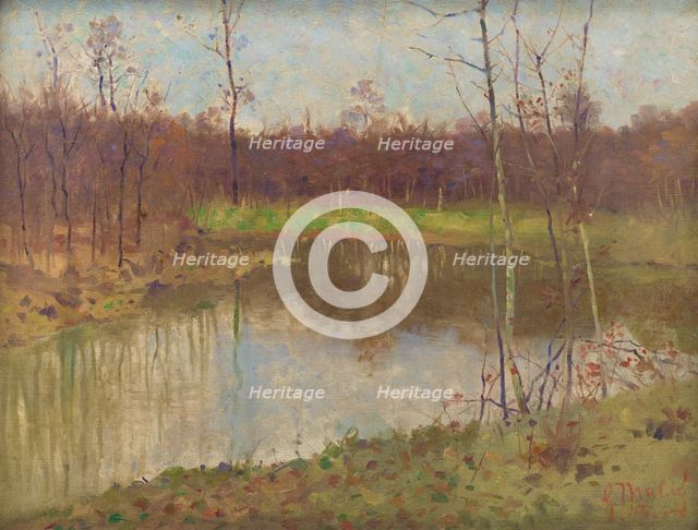 Landscape with a Fishpond, 1913. Creator: Gustav Mally.