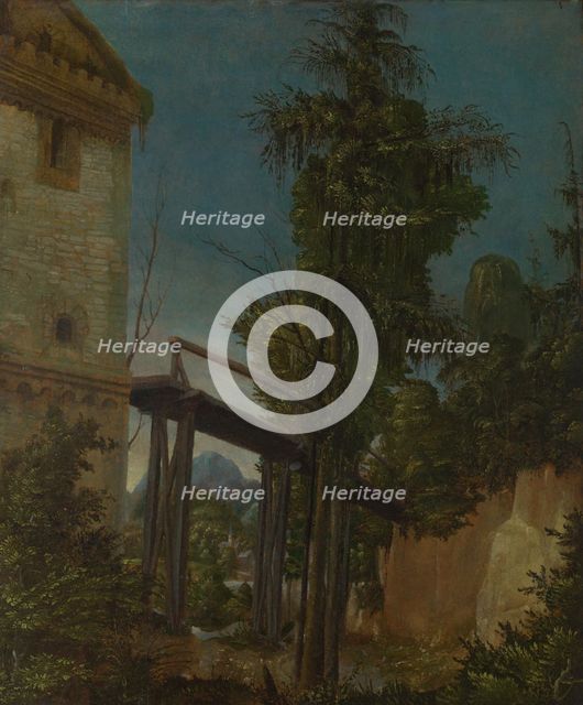 Landscape with a Footbridge, ca 1518. Artist: Altdorfer, Albrecht (c. 1480-1538)