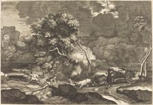 Landscape with a Frightened Waggoner. Creator: Sébastien Bourdon
