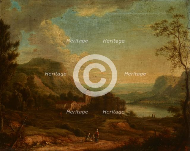 Landscape with a Genre Scene, 1761. Creator: Johann Christian Vollerdt.