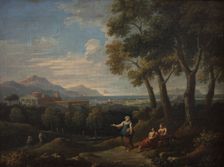 Landscape with a Genre Scene, 18th century. Creator: Jan Frans van Bloemen