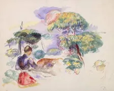 Landscape with a Girl, ca. 1890. Creator: Pierre-Auguste Renoir
