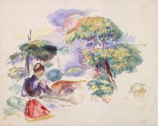 Landscape with a Girl, ca. 1890. Creator: Pierre-Auguste Renoir