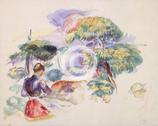 Landscape with a Girl, ca. 1890. Creator: Pierre-Auguste Renoir.