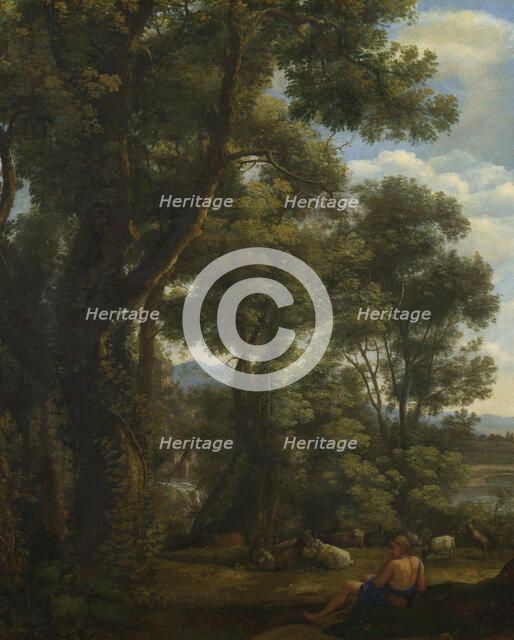 Landscape with a Goatherd and Goats, ca 1637. Artist: Lorrain, Claude (1600-1682)