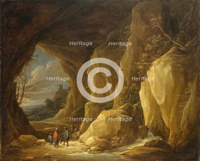 Landscape with a Grotto and a Group of Gipsies, 1640. Creator: David Teniers II.