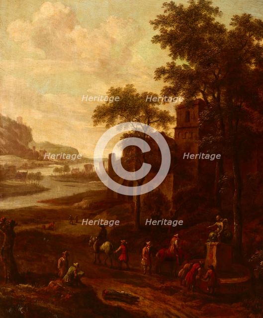 Landscape with a Group of Wanderers, between 1645-1685. Creator: Jan Blom.
