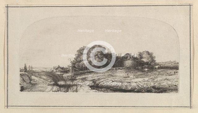 Landscape with a Haybarn and a Flock of Sheep (copy), 1750-1810. Creator: William Baillie.