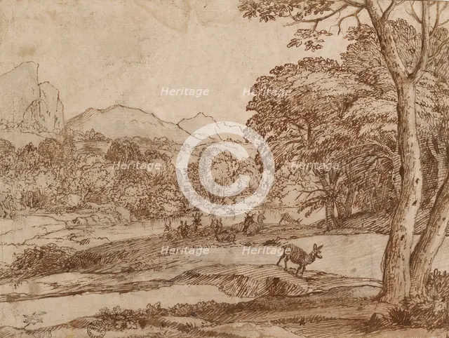 Landscape with a Herd of Deer, 1666. Artist: Claude Lorrain.