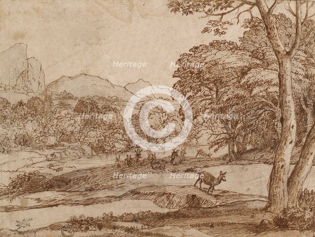 Landscape with a Herd of Deer, 1666. Artist: Claude Lorrain.
