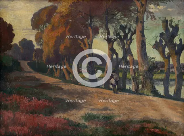 Landscape with a Herdsman, 1920-1930. Creator: Jozef Hanula.
