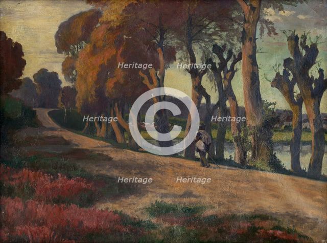 Landscape with a Herdsman, 1920-1930. Creator: Jozef Hanula.