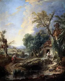Landscape with a Hermit 1742. Artist: François Boucher