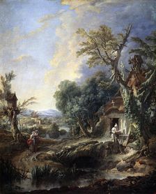 Landscape with a Hermit 1742. Artist: François Boucher