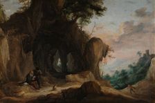 Landscape with a hermit, c1650. Creator: David Teniers II