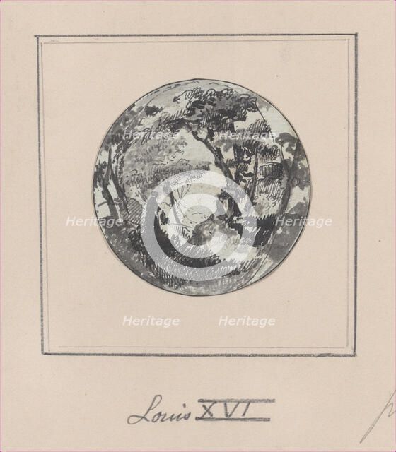 Landscape with a hidden silhouette of Louis XVI, 1794-1815., 1794-1815. Creator: Anon.