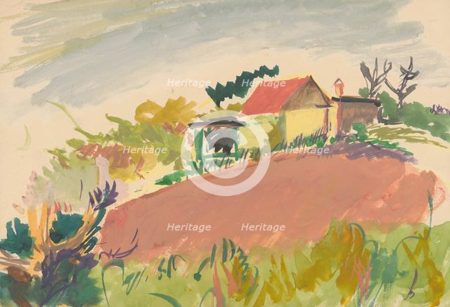Landscape with a homestead, 1940/1944. Creator: Ján Novák.