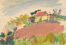 Landscape with a homestead, 1940/1944. Creator: Ján Novák