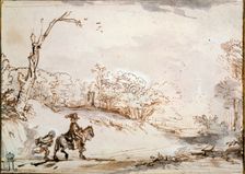 Landscape with a Horseman 1648-1650. Artist: Rembrandt Harmensz van Rijn