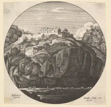 Landscape with a house on cliffs, 1646. Creator: Wenceslaus Hollar