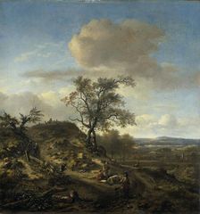 Landscape with a Hunter and other Figures, c.1660-c.1670. Creator: Jan Wijnants