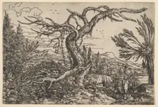 Landscape with a Hunter and his Dogs. Creator: Jonas Umbach