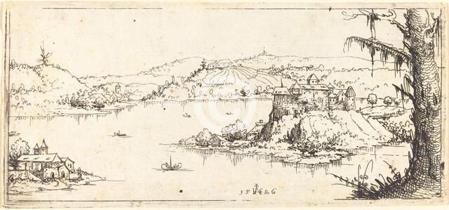 Landscape with a Large Lake at Center, 1546. Creator: Augustin Hirschvogel.