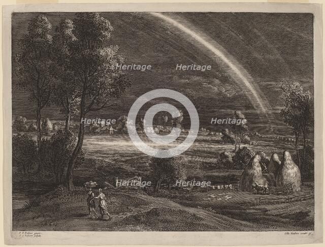 Landscape with a Large Rainbow, c. 1638. Creator: Boetius Adams Bolswert.